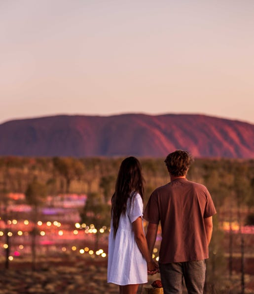 Couple at Field of Light Uluru