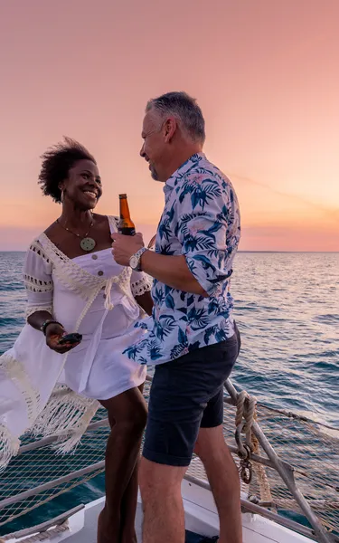 Couple enjoying the sunset with Sail Darwin