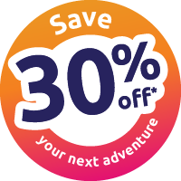 Save up to 30% off your next adventure
