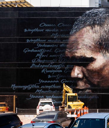 Darwin street art mural of Gurrumul