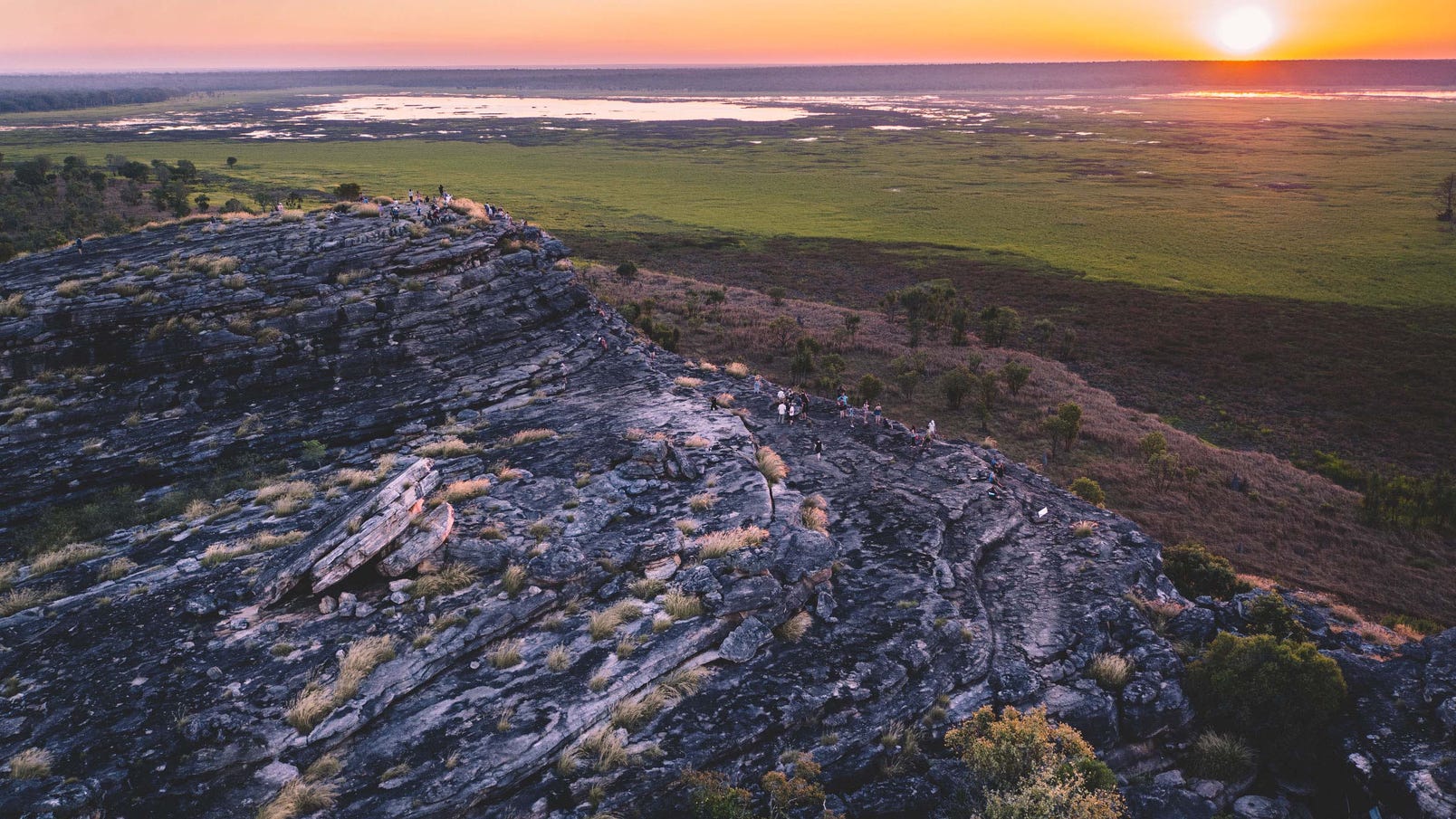 Ubirr sunset aerial shot Kakadu