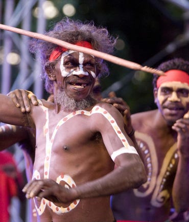 Aboriginal dancers performing at the Darwin Festival