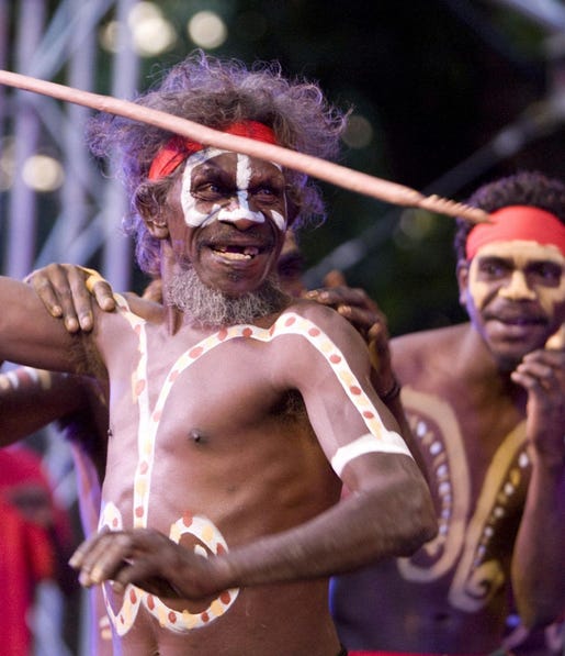 Aboriginal dancers performing at the Darwin Festival