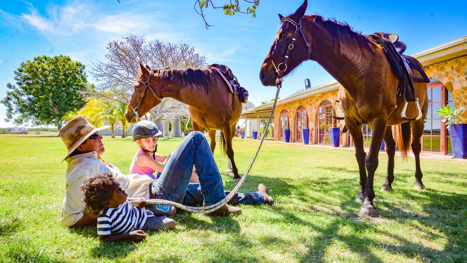Resting after a horse ride at Bullo River Station