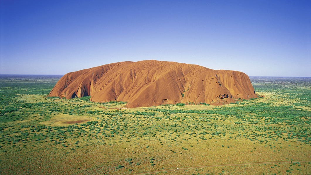 Aerial view of Uluru