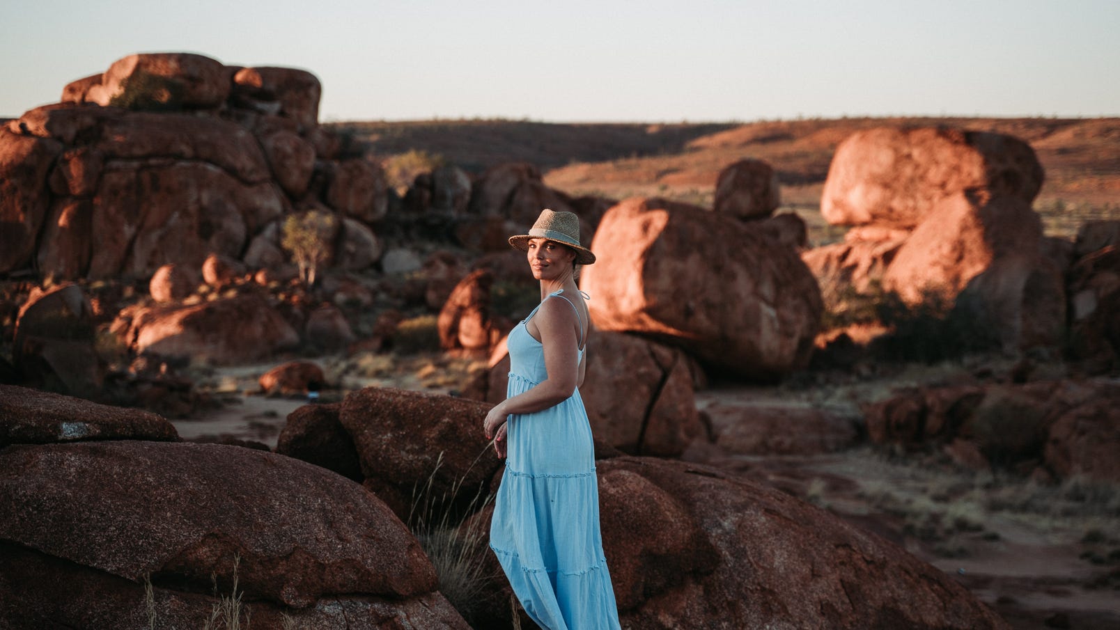 Woman at the Devils Marbles