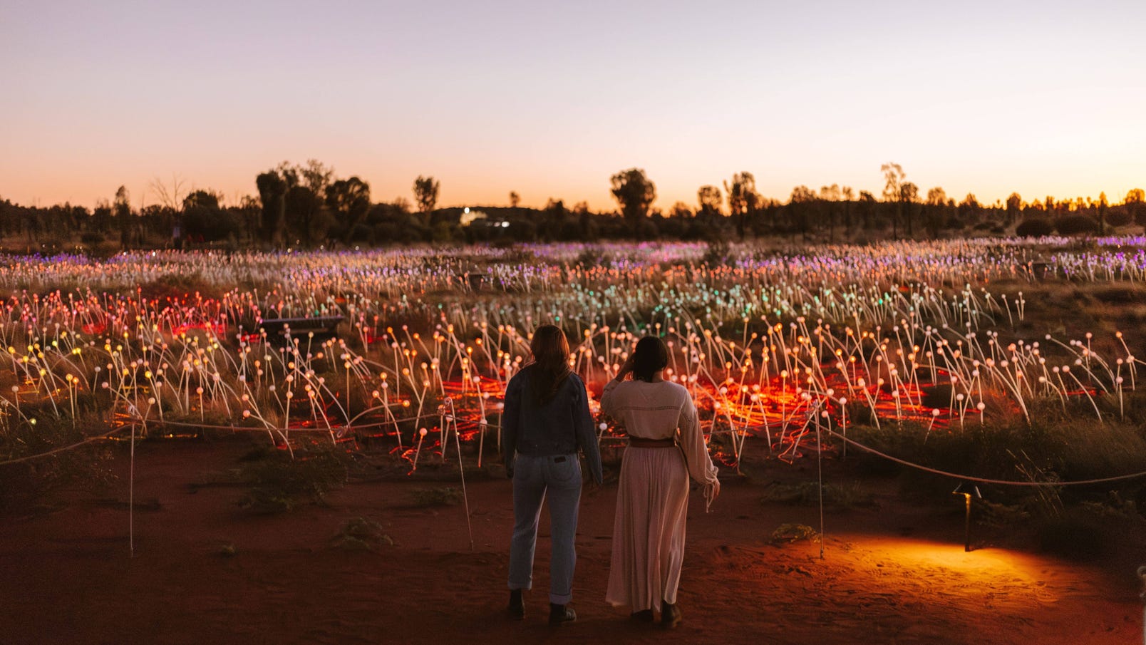 ladies on the Field of Light in Uluru