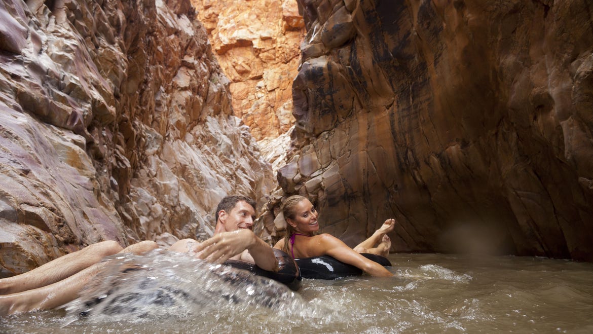 Swimming in Redbank Gorge near Alice Springs