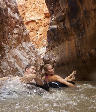 Swimming in Redbank Gorge near Alice Springs