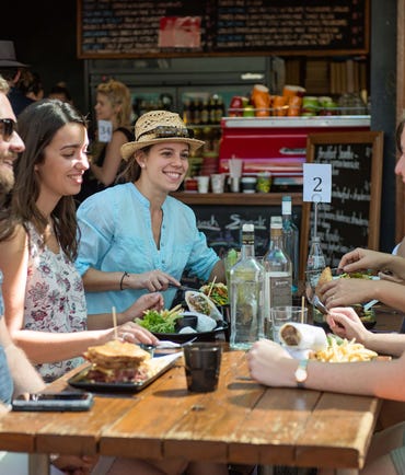 Friends at lunch at Epilogue Alice Springs