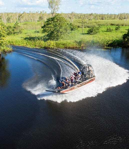 Outback Floatplanes airboat on the water near Darwin