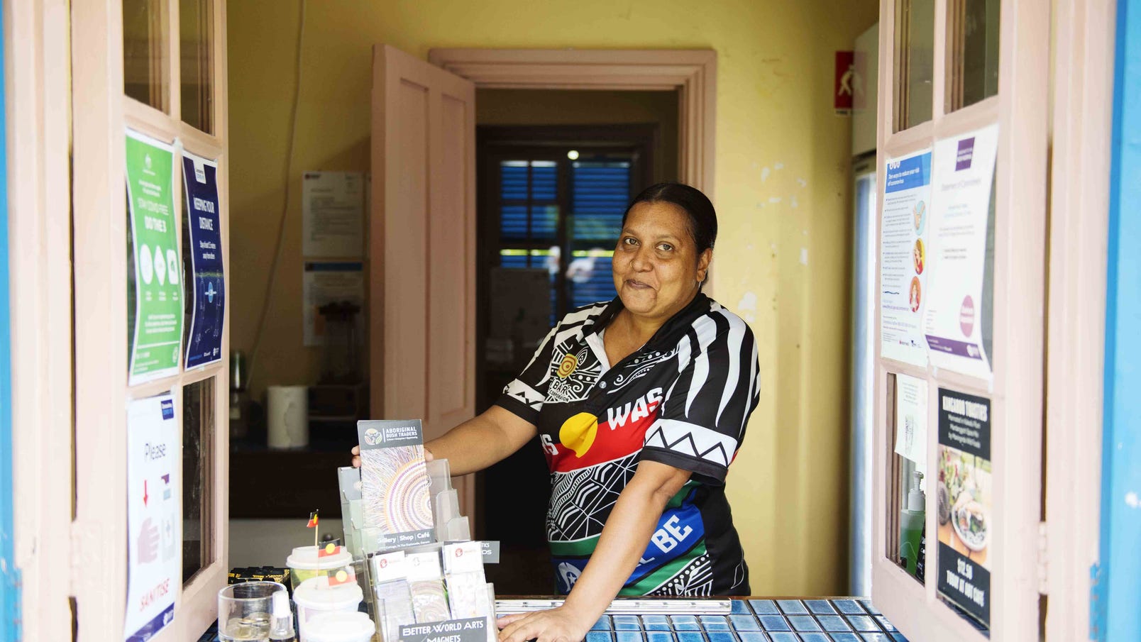 Woman working at the Aboriginal Bush Traders