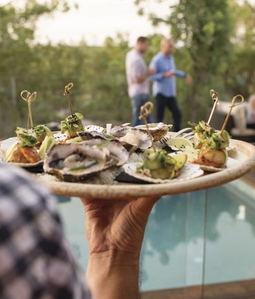 Canapes at Cicada Lodge near Katherine