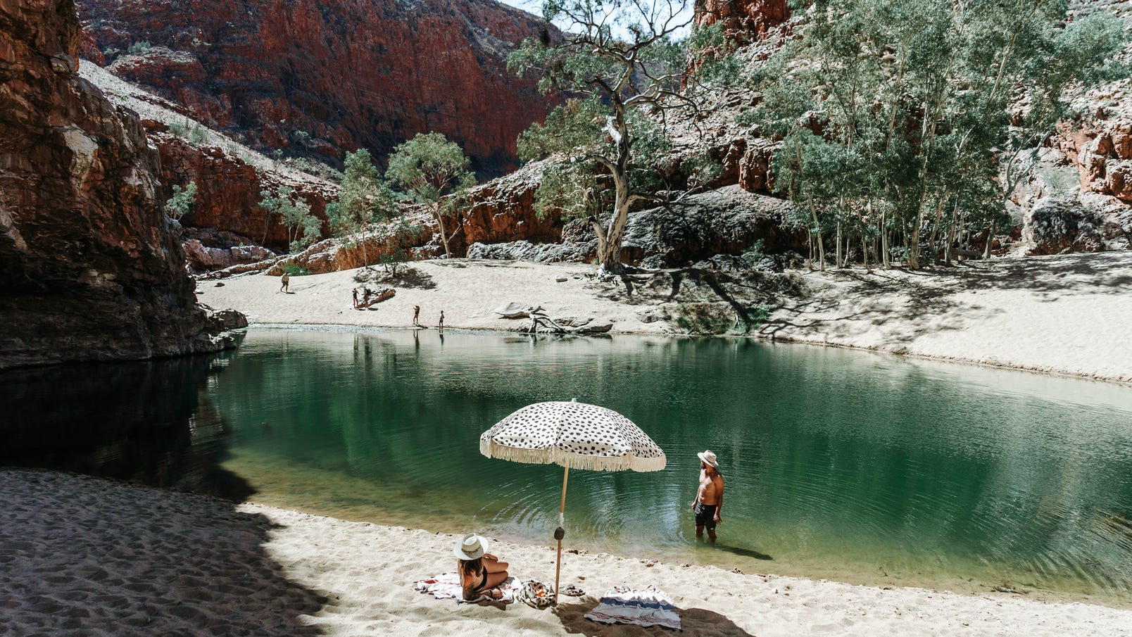 Couple enjoying summer at Ormiston Gorge