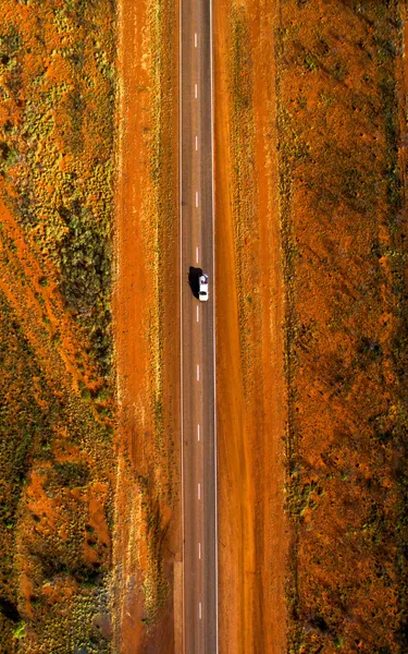 Aerial Shot of Vehicle Travelling on the Stuart Highway