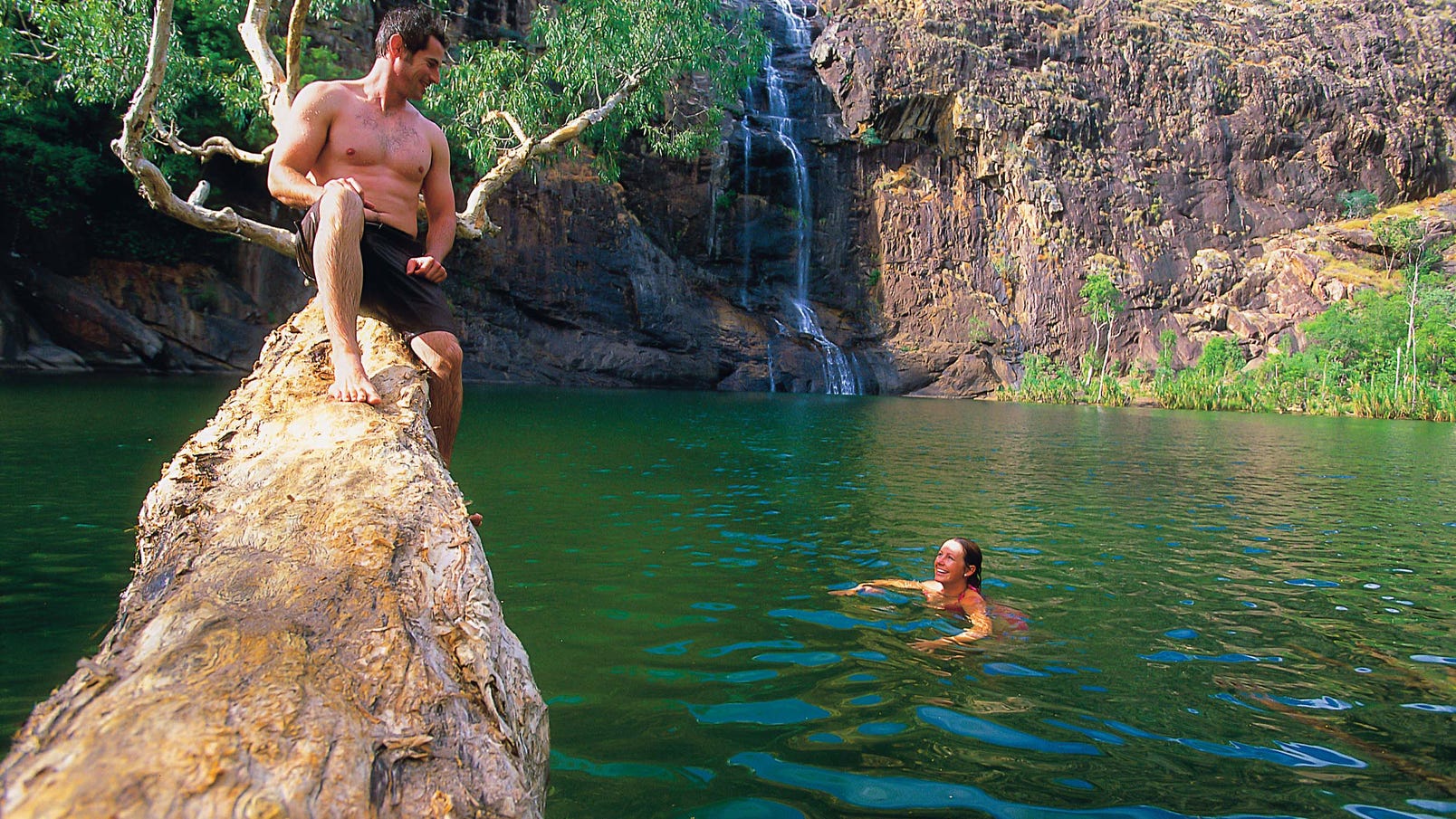 Swimming at Gunlom Falls Kakadu