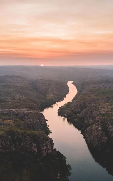 Aerial view of Nitmiluk gorge in katherine