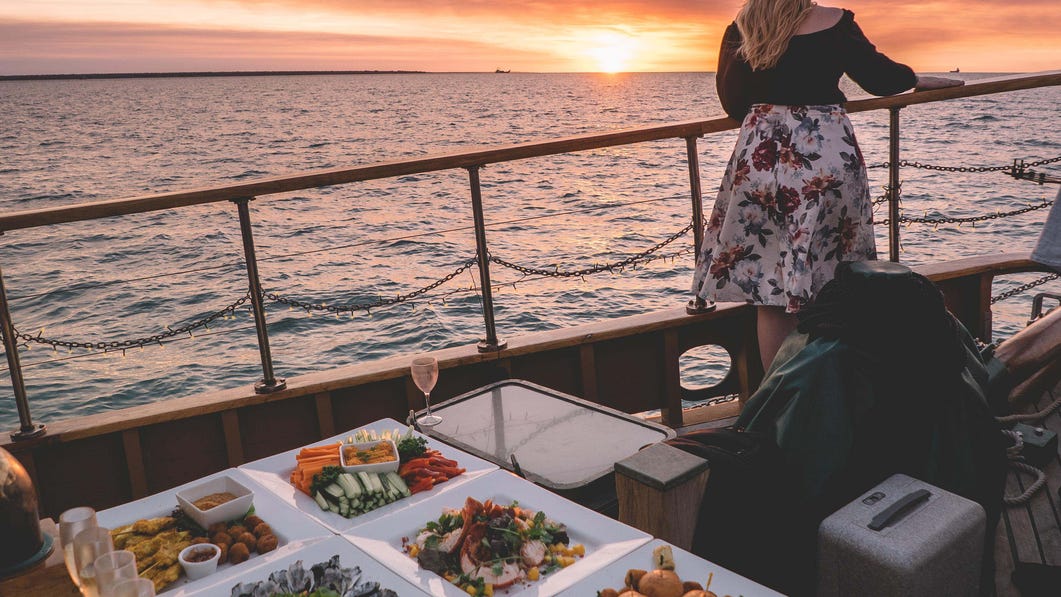 Nibbles platter on a darwin harbour sunset cruise