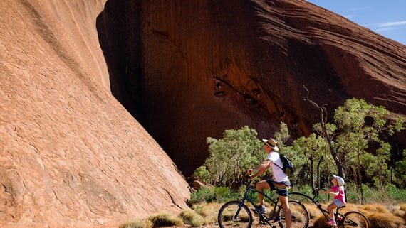 Cycling around Uluru