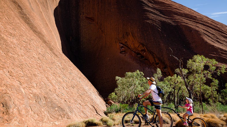 Cycling around Uluru