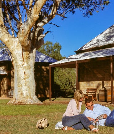 A couple at Alice Springs Telegraph Station
