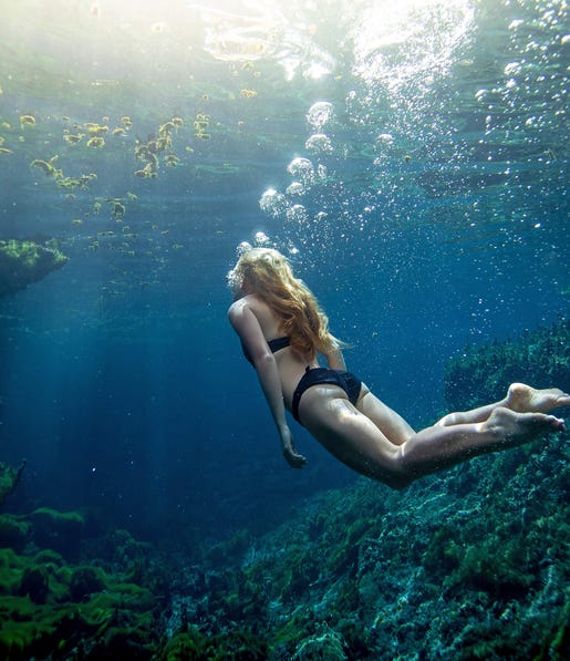 Women swimming at Bitter Springs