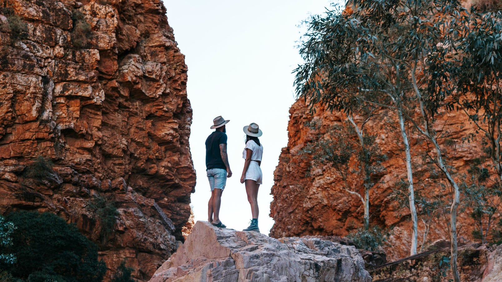 Two people at Simpsons Gap