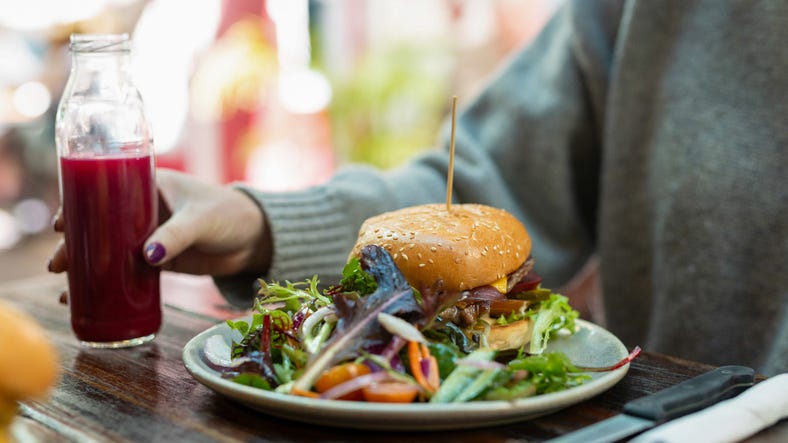 juice and burger