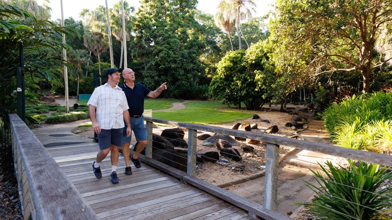 Visitors on a segway tour of the George Brown Darwin Botanic Gardens