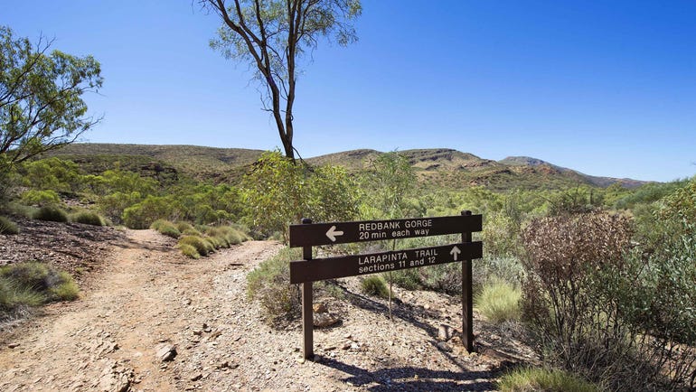 Directional signage along the Larapinta Trail