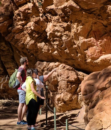 A group of tourists exploring Emily Gap