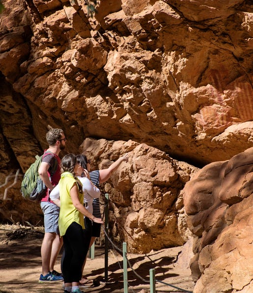 A group of tourists exploring Emily Gap