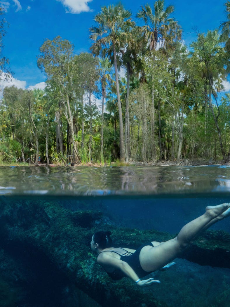A woman swimming at Bitter Springs near Katherine