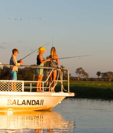 Matt Hayden and family fishing on a Yellow Water charter