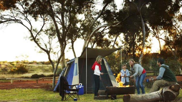 People camping at Ayers Rock Resort campground