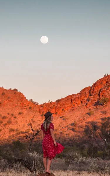 A woman exploring the West MacDonnell Ranges