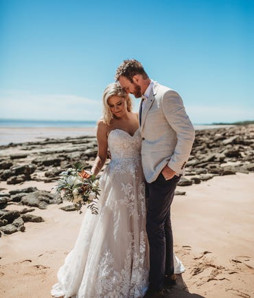 The newly married couple at East Point Reserve