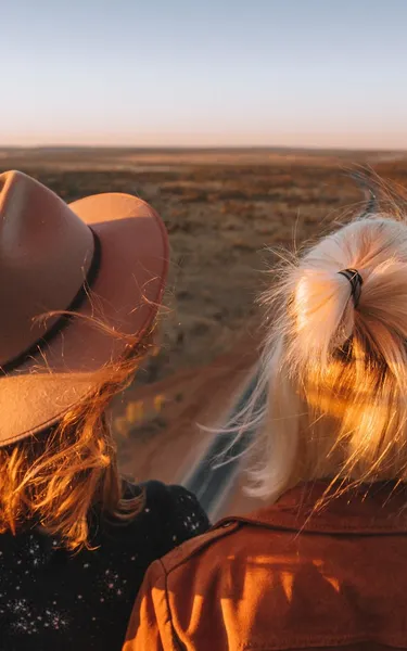 two women in a hot air balloon
