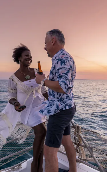 Couple enjoying the sunset with Sail Darwin