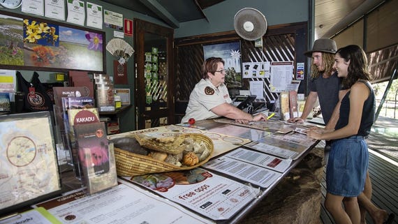 Group of people at the Bowali Visitor Centre in Kakadu