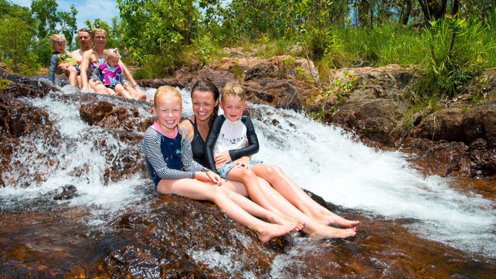 Two families at Buley Rockhole