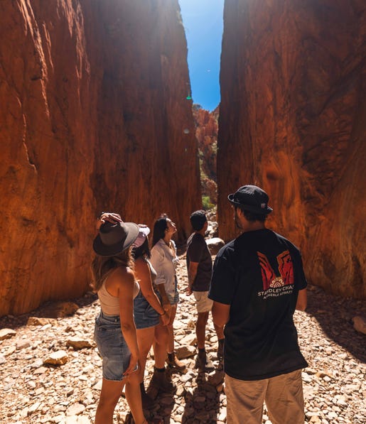 A group explore Standley Chasm-Angkerle Atwatye