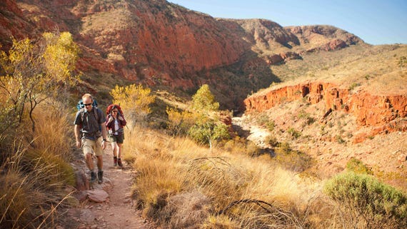 Hiking the Larapinta Trail near Alice Springs