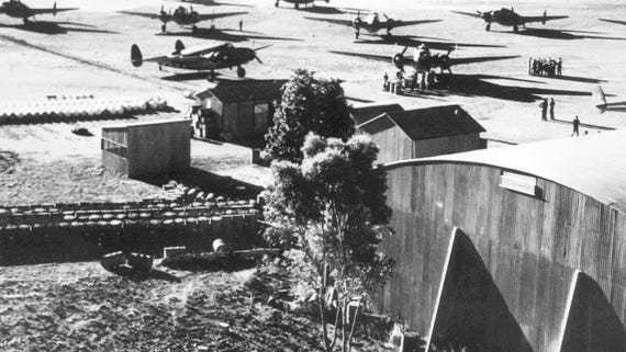 The R A A F Hudsons in Daly Waters manufactured by Sidney Williams