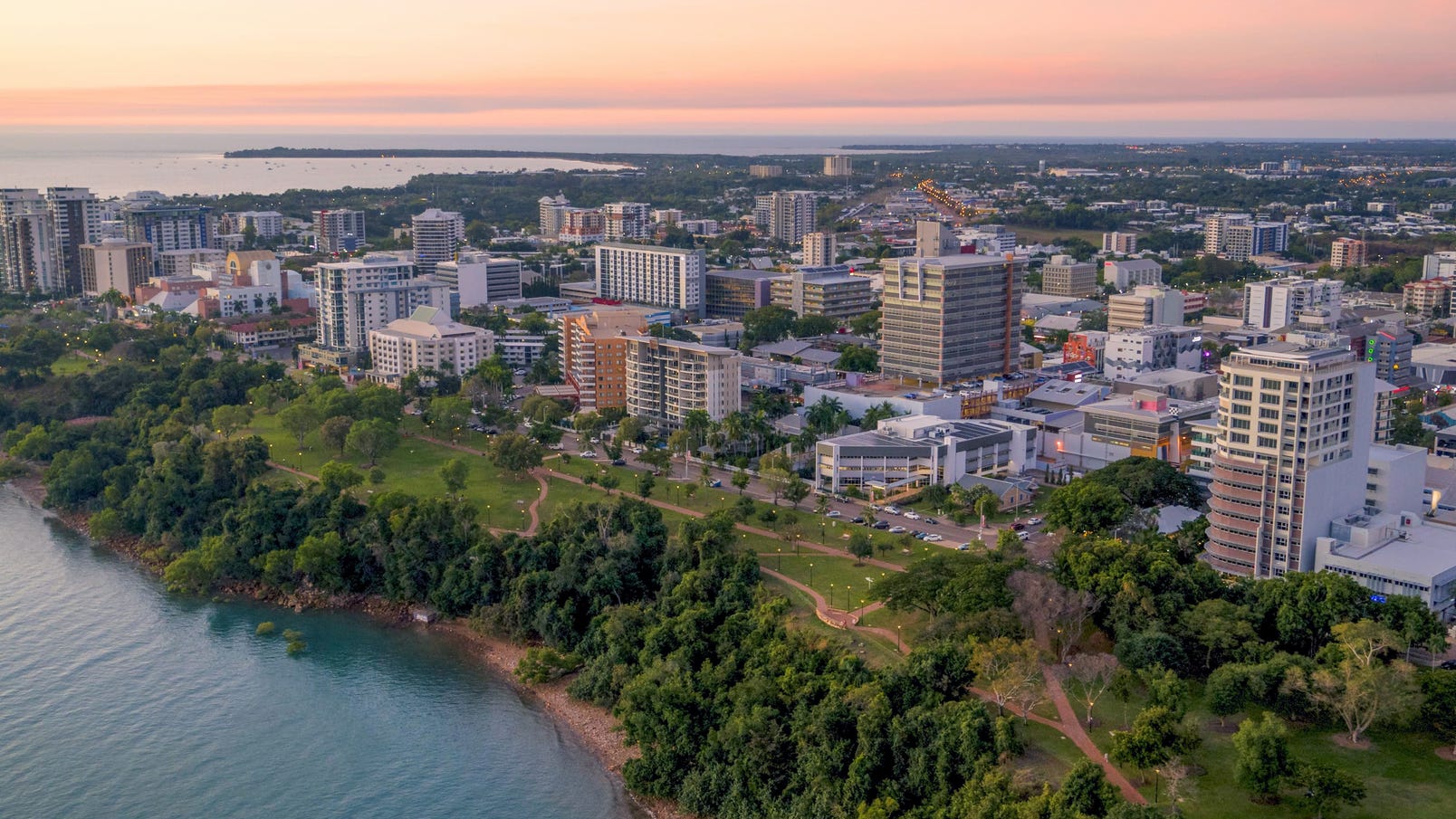 Darwin city esplanade sunset