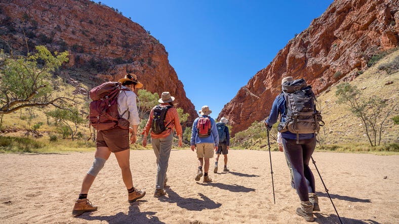 Hiking group on Larapinta Trail